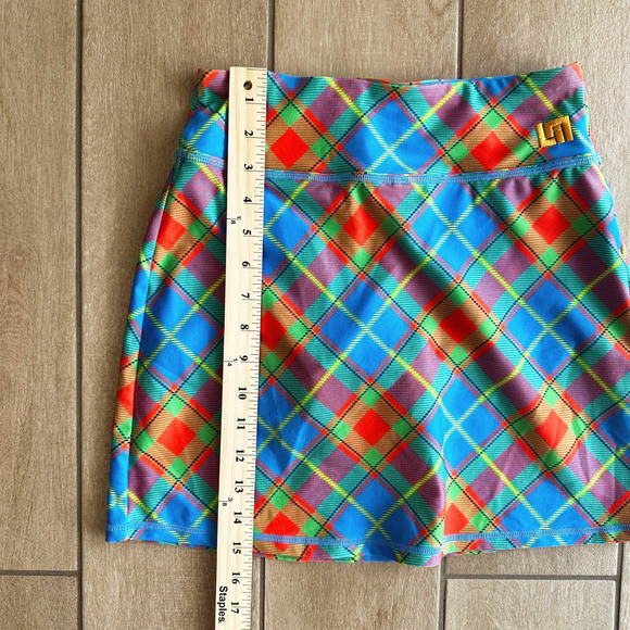 Loundmouth Womens Mini Golf Skort XXS Plaid Colorful Sporty Preppy Tennis Wacky - Picture 5 of 5